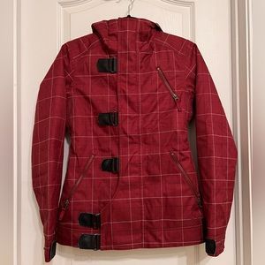 Burton Burgundy Plaid Ski Jacket